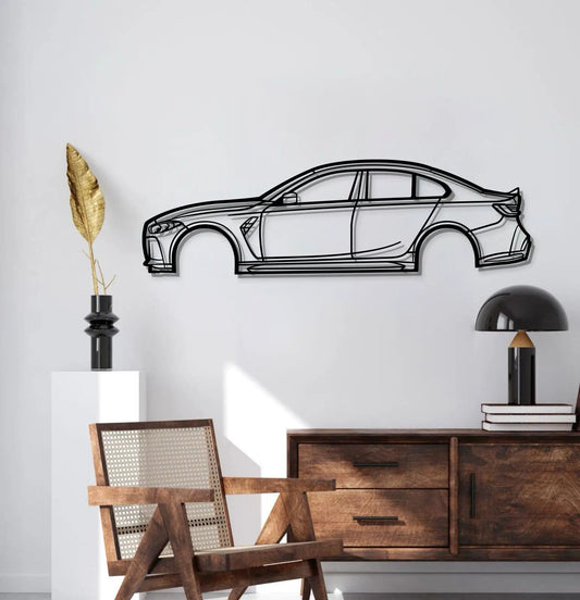 G80 M3 Competition metal wall art by Modello Turbo, black wireframe car silhouette on Tampa Home & Garden Store