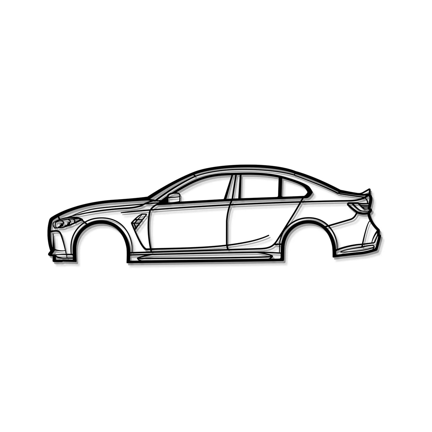 G80 M3 Competition metal wall art black and white line drawing by Modello Turbo artwork on Tampa Home & Garden Store