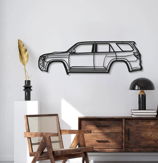 2021 4Runner Metal Car Wall Art by Modello Turbo, black silhouette on white wall decor on Tampa Home & Garden Store