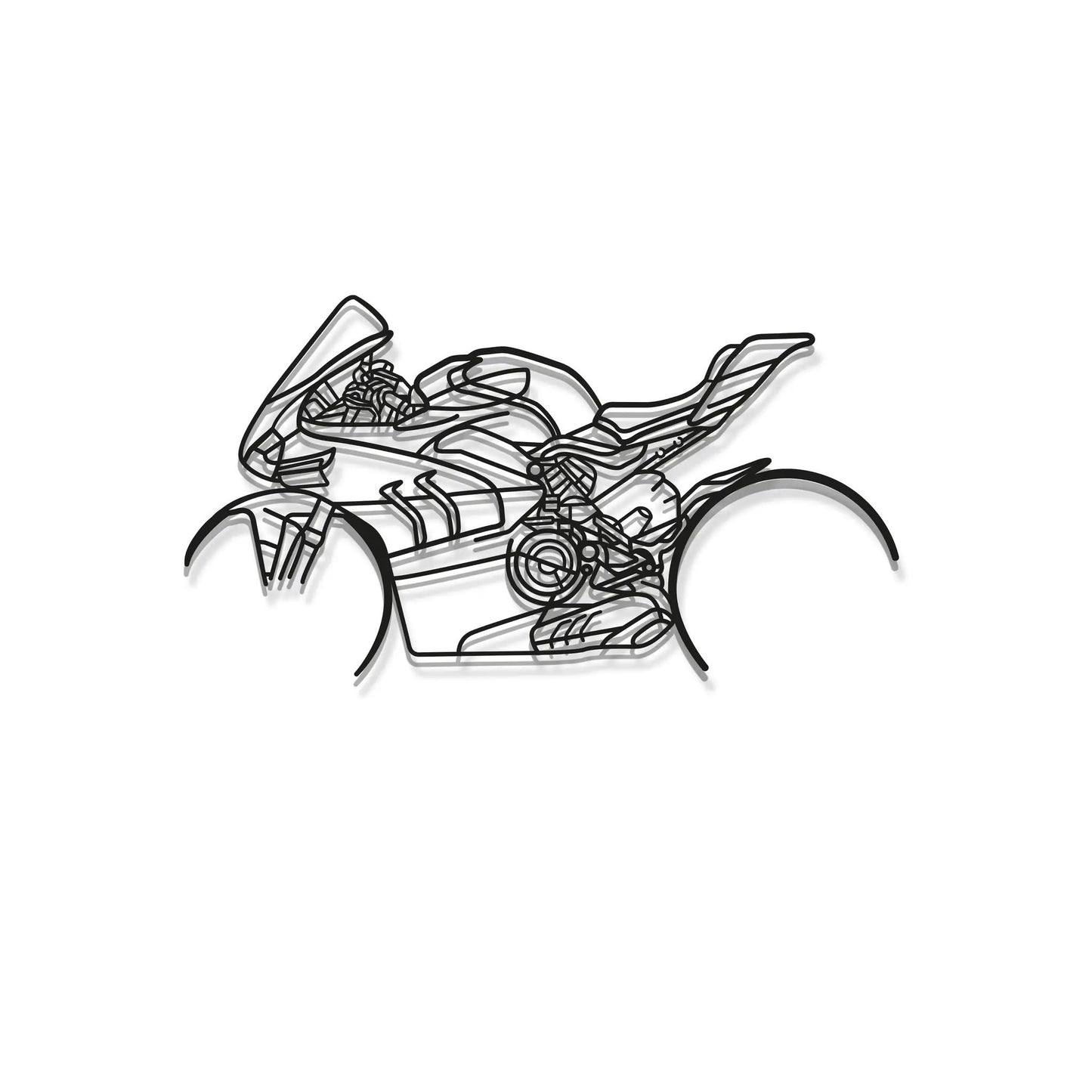 V4SP Metal Motorcycle Wall Art MT1105 by Modello Turbo line drawing on Tampa Home & Garden Store