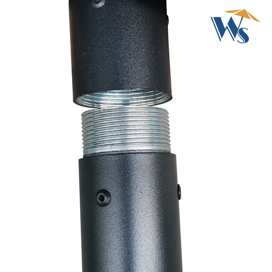 Umbrella pole segment for black metal umbrella with threaded connector on Tampa Home & Garden Store