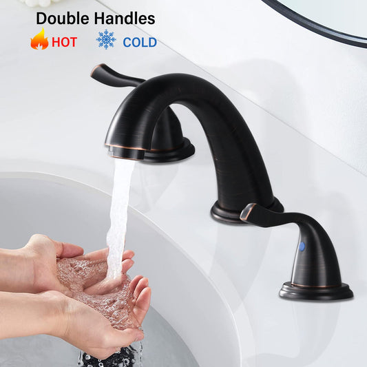 8-Inch widespread bathroom sink faucet, dual handles, oil rubbed bronze by HouseOfZazla on Tampa Home & Garden Store