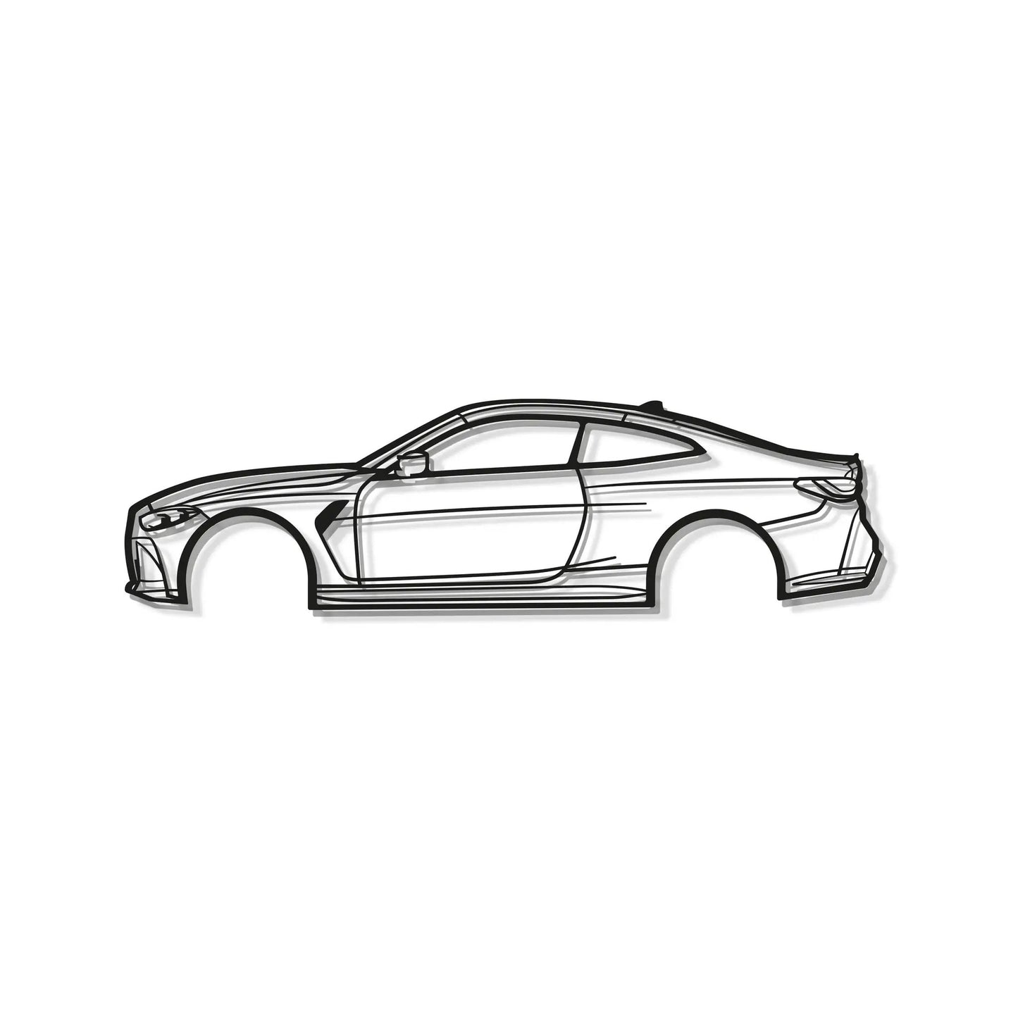 2022 G82 M4 metal car wall art with black outline, Modello Turbo artwork for home decor on Tampa Home & Garden Store