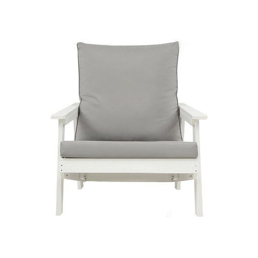 HIPS All-Weather Outdoor Single Sofa With Cushion gray cushions on white frame by HouseOfZazla on Tampa Home & Garden Store