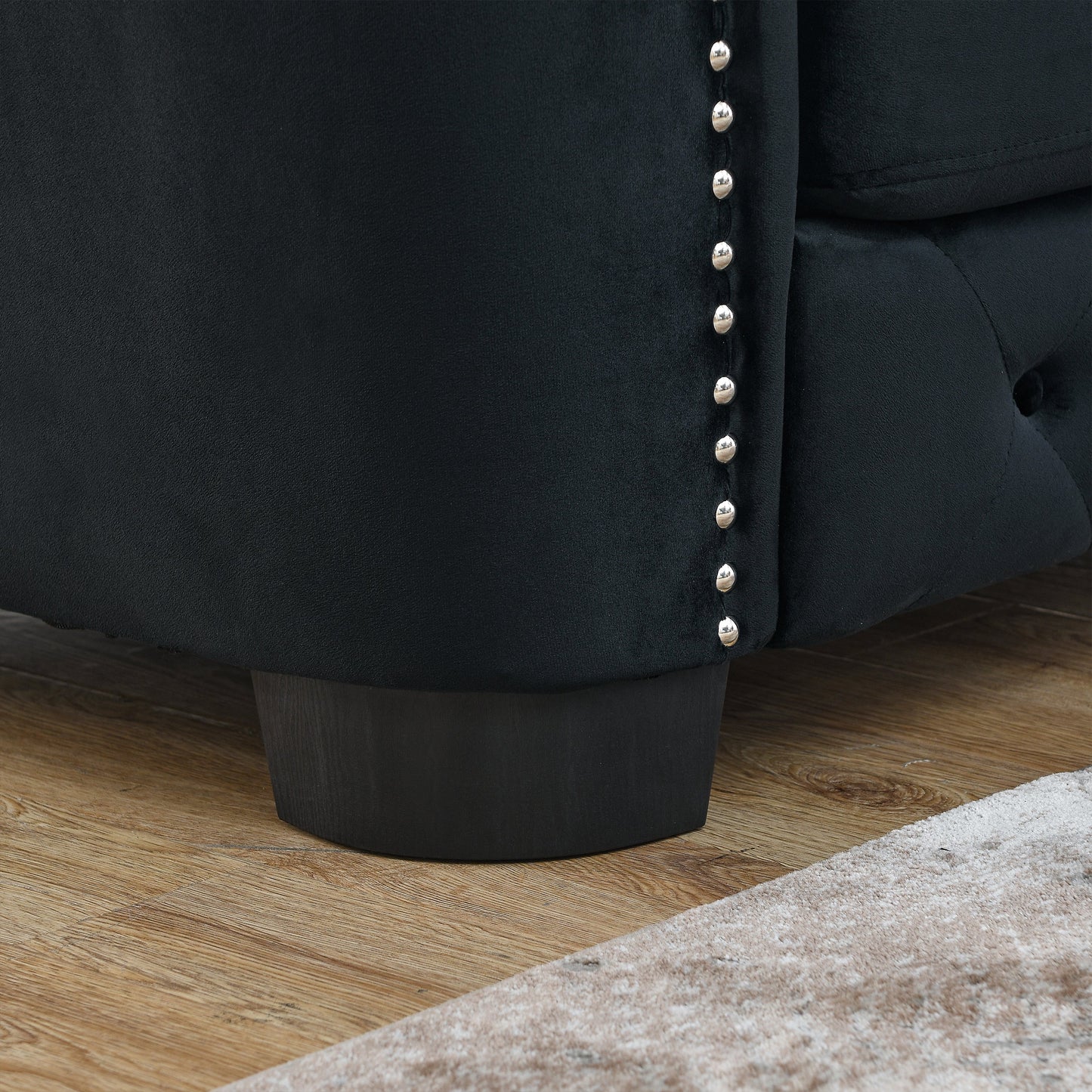 Modern Chesterfield Velvet Sofa and a Two Seater