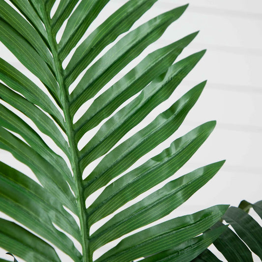 Faux Kentia Palm Silk Tree, four-foot tall, glossy green fronds, Nearly Natural artificial tree on Tampa Home & Garden Store