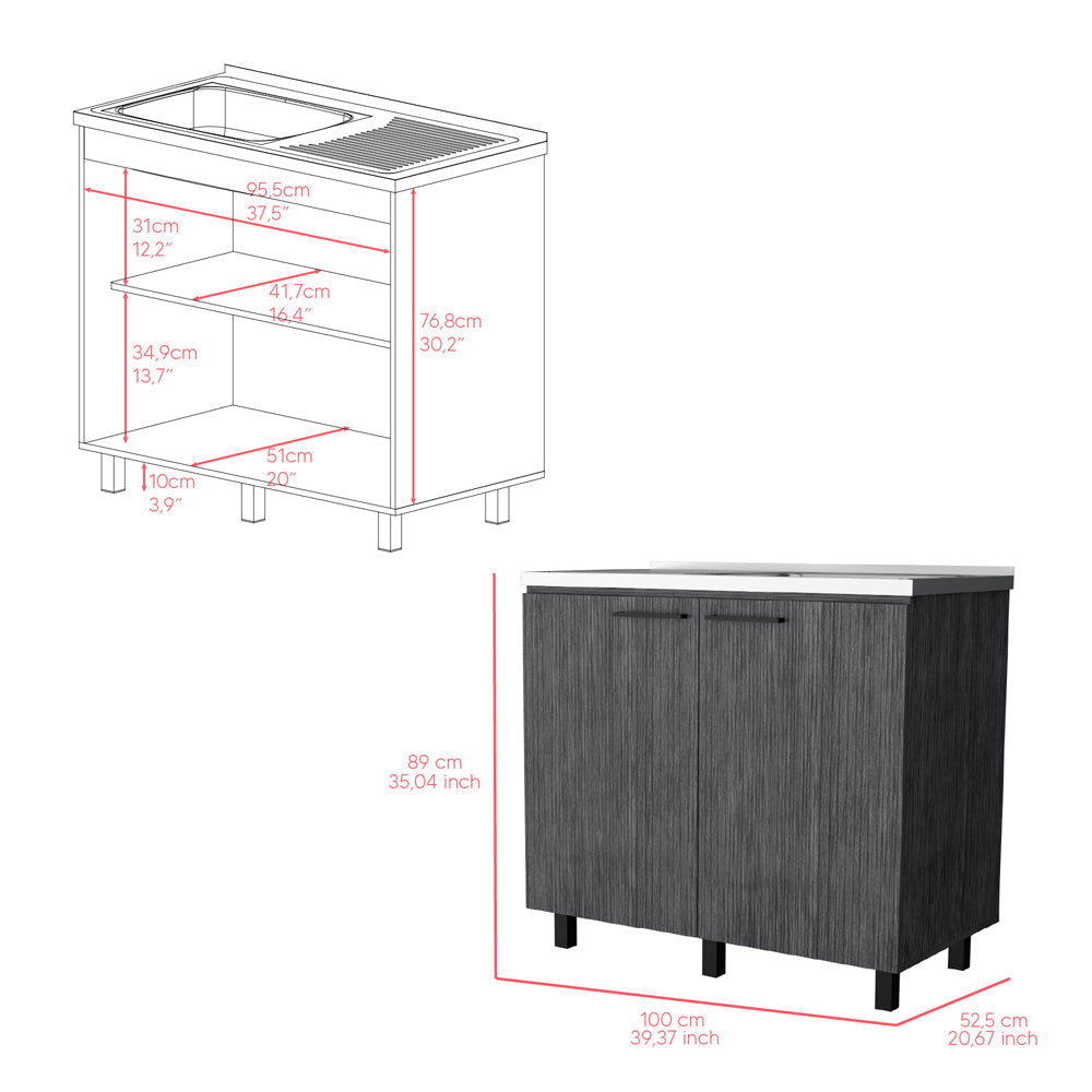 Burwood Utility Sink Cabinet for a Smokey Finish