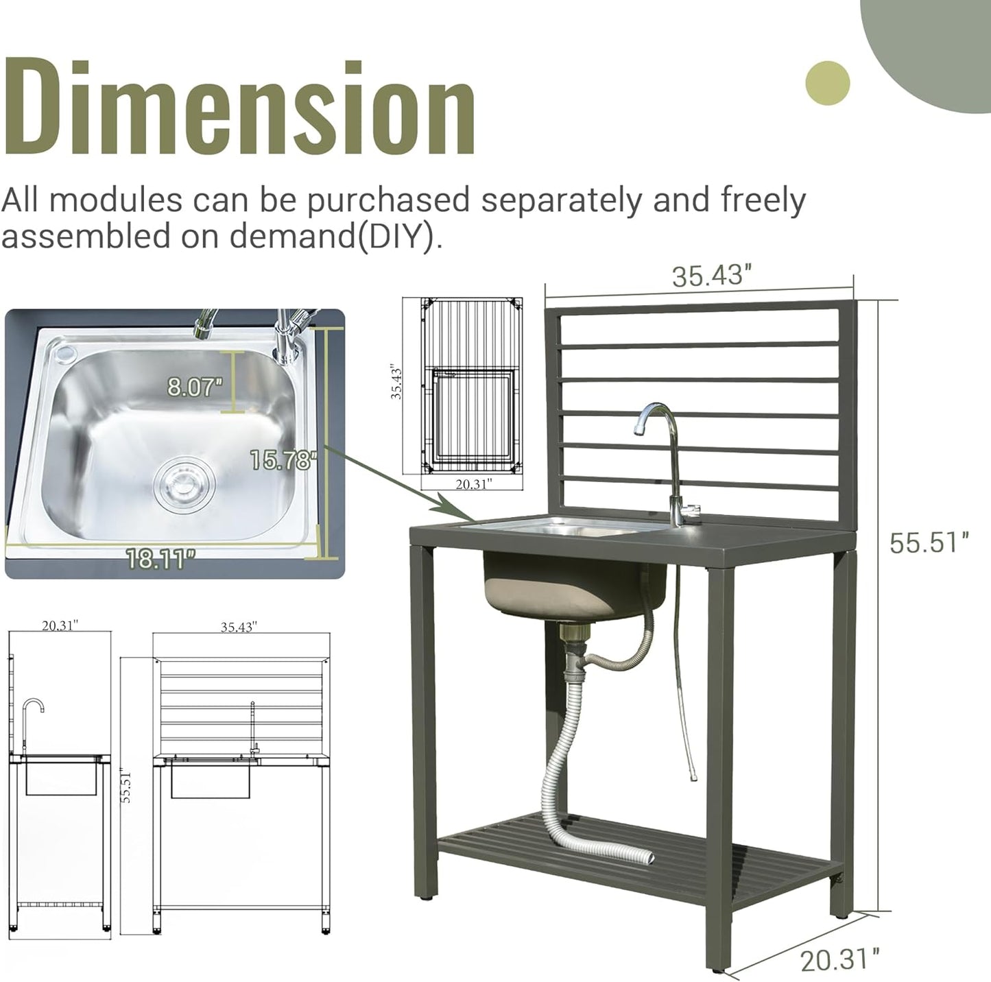 Outdoor Kitchen Island and Aluminum Storage