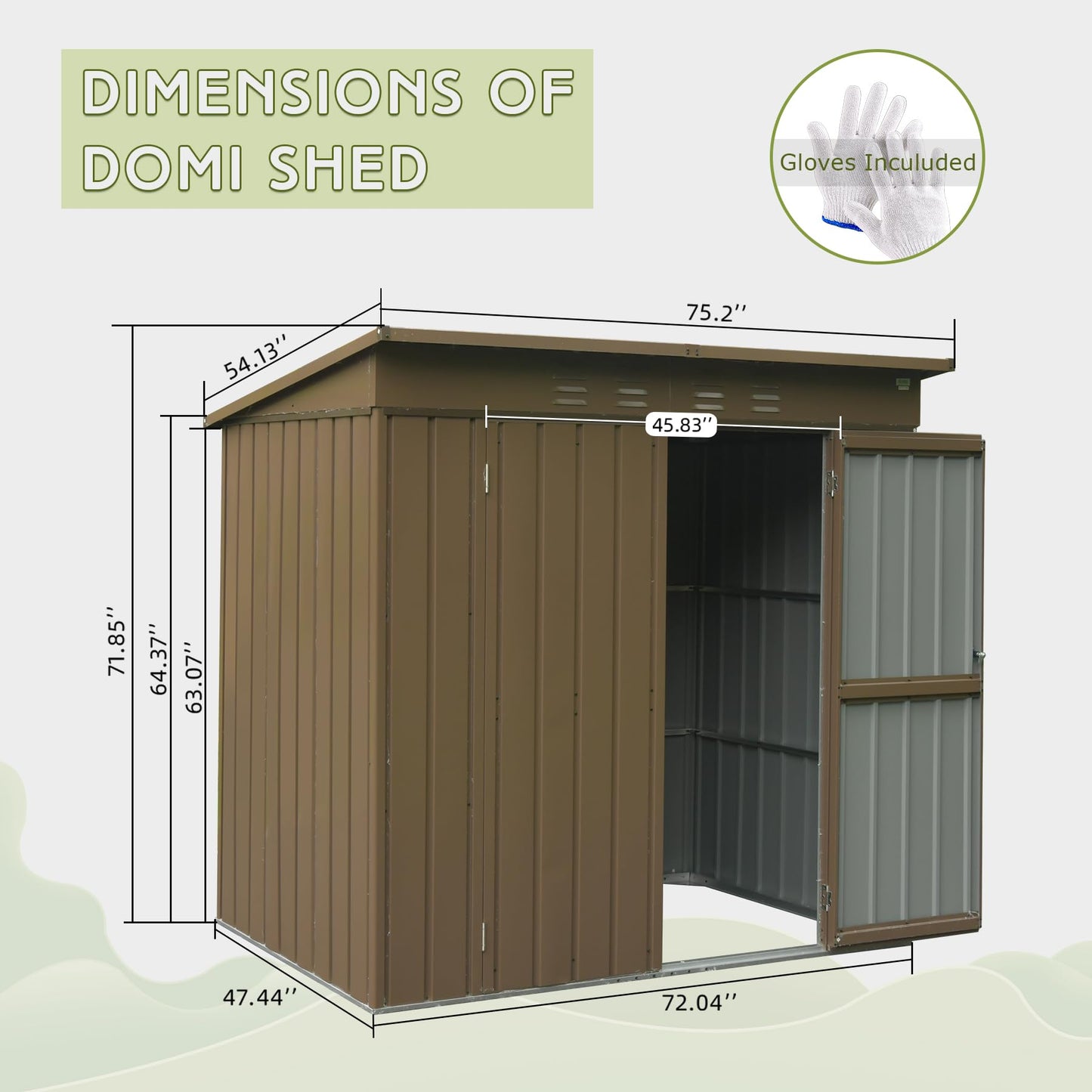 Metal Garden Shed And Secure Double Door Storage