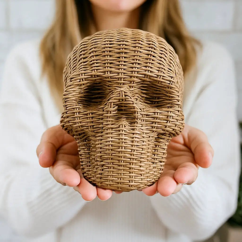 Bougie Rattan Skull Decor for Halloween