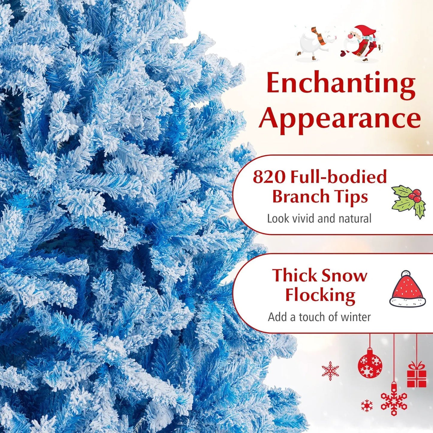 Artificial Christmas tree by DirectDeals with blue frosted branches and 456 tips on Tampa Home & Garden Store