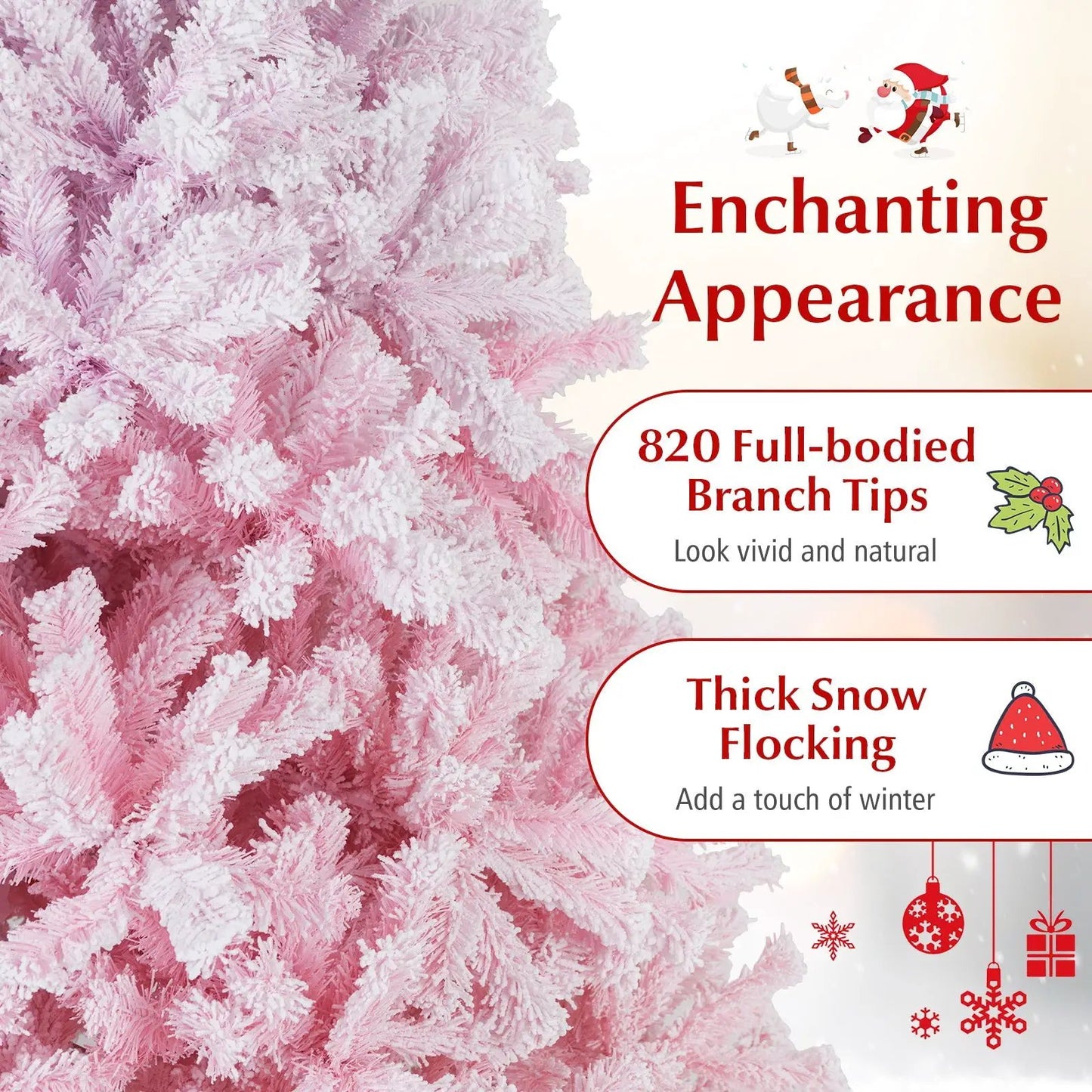 5ft pink artificial Christmas tree with folding stand, 820 branch tips DirectDeals on Tampa Home & Garden Store
