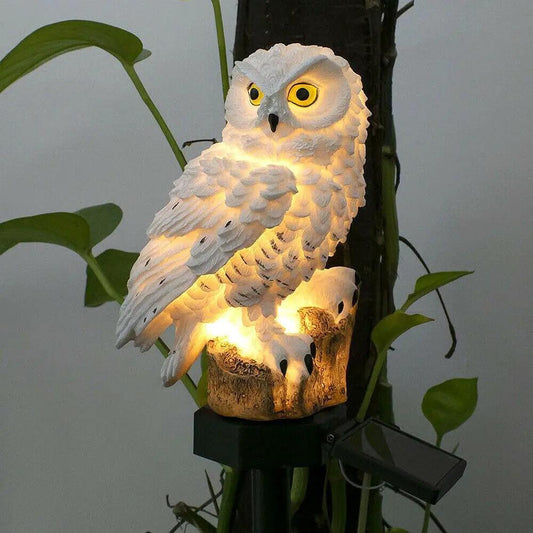 Solar Owl Garden Light With Stand and Solar Base