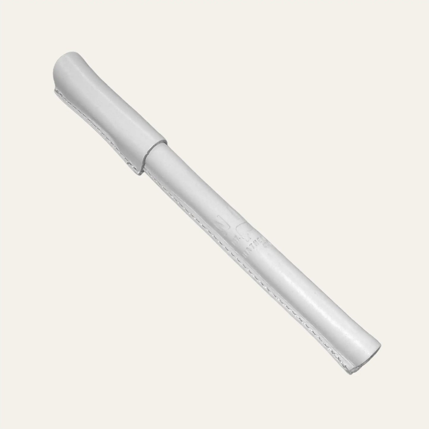 Leather pen cover white, full-grain vegetable-tanned leather with stitching on Tampa Home & Garden Store