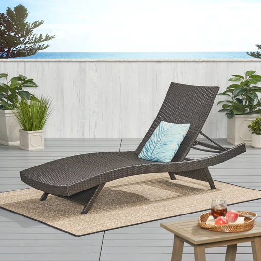 Salem PE wicker chaise lounge set in brown rattan, 2 units by VIP Digital Presence on Tampa Home & Garden Store