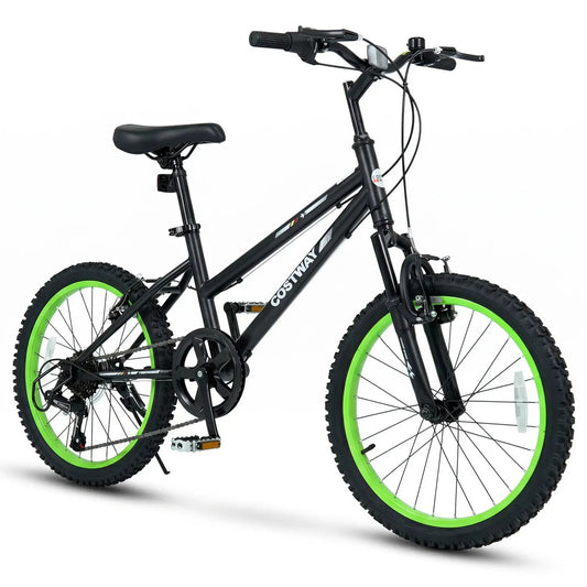 20in Kids Mountain Bike adjustable seat DirectDeals black frame lime rims front suspension on Tampa Home & Garden Store