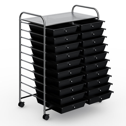 20 Drawers Storage Rolling Cart Studio Organizer-Black - Tampa Home & Garden Store