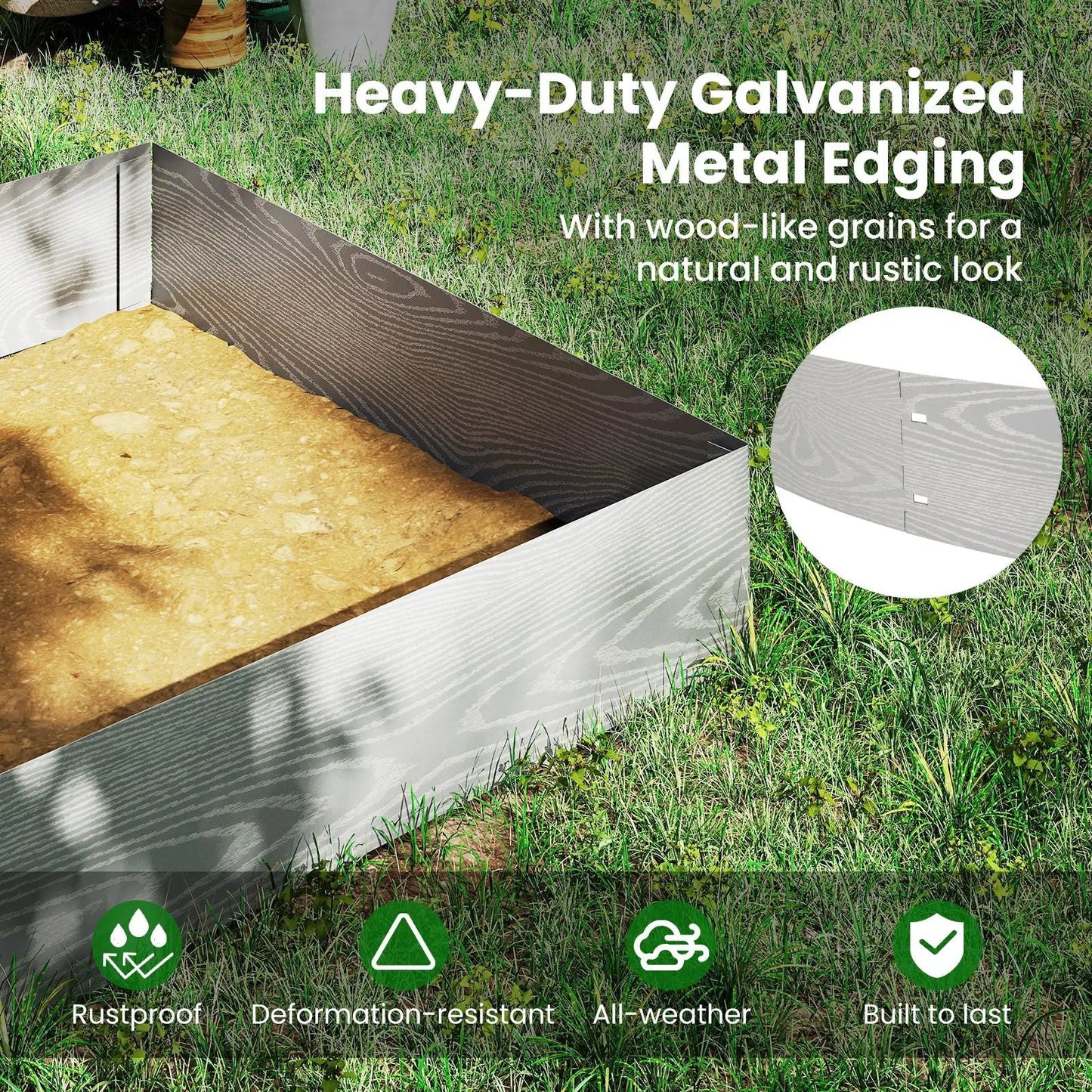 6-Pack 20 FT Galvanized Metal Landscape Edging for Lawn Yard - Tampa Home & Garden Store