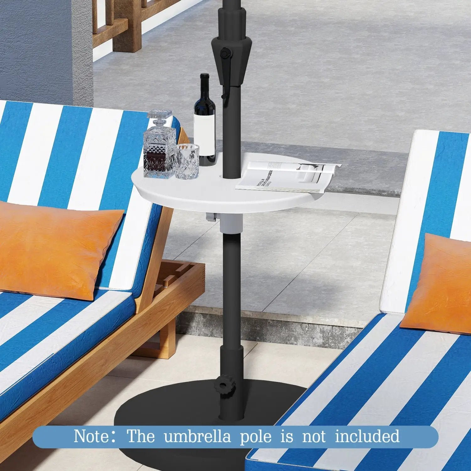 20 Inch Outdoor Adjustable Umbrella Table for 2 Sizes Patio Umbrella P – Tampa Home & Garden Store
