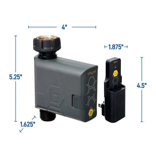 Gen 2 Bhyve Smart Hose Watering Timer with gray plastic body and brass inlet Orbit Irrigation on Tampa Home & Garden Store