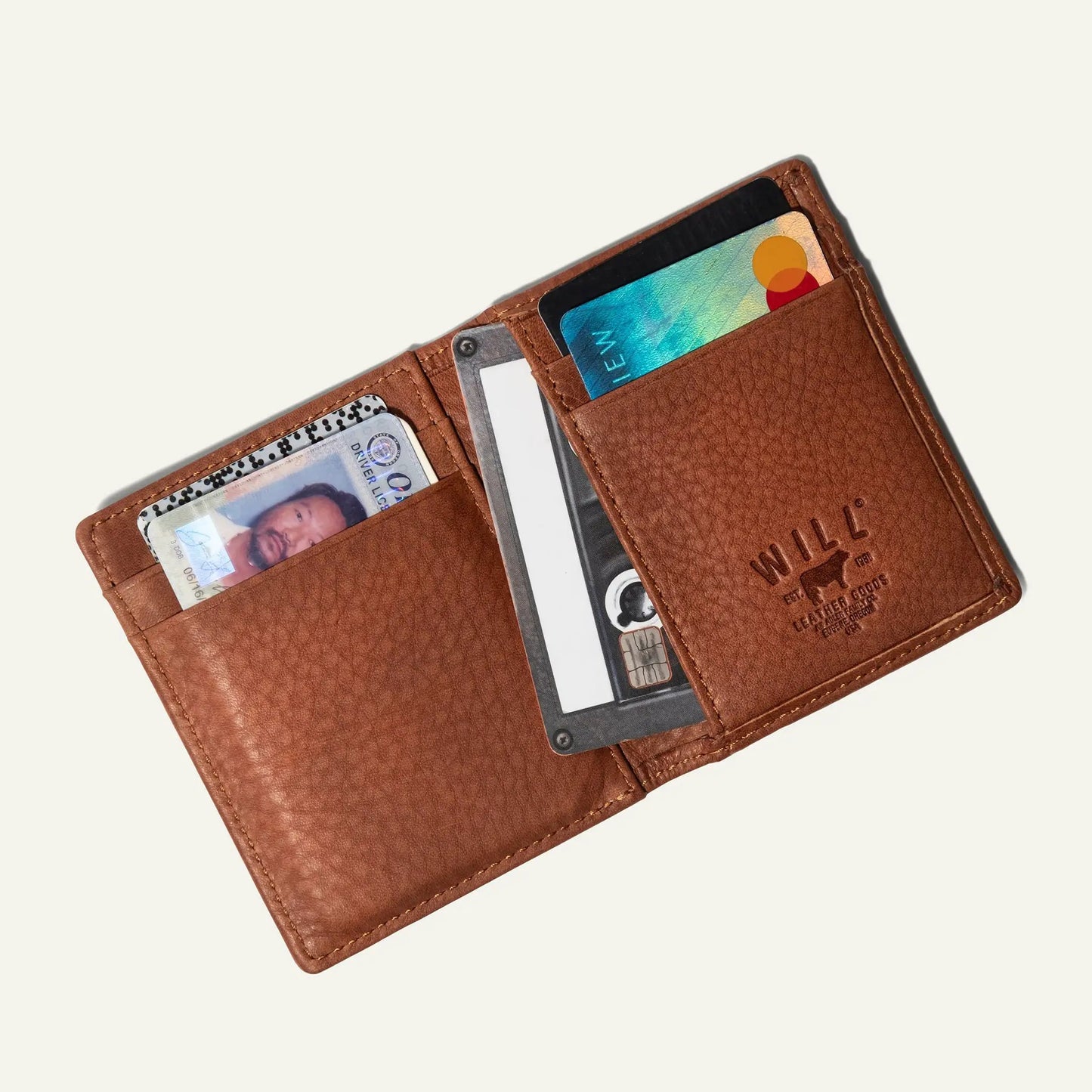 Will Leather Goods Classic Money Clip Front Pocket Wallet in full-grain leather with card slots on Tampa Home & Garden Store