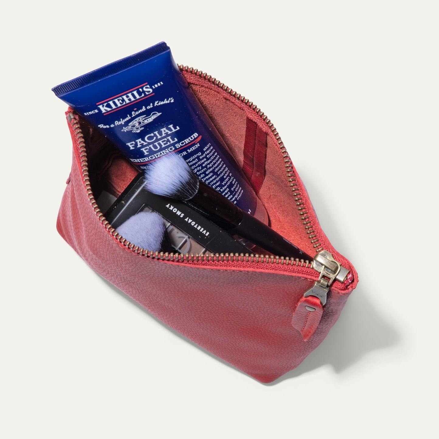 Zip Pouch Medium W/ Crossbody red leather bag with brass zipper by Will Leather Goods on Tampa Home & Garden Store