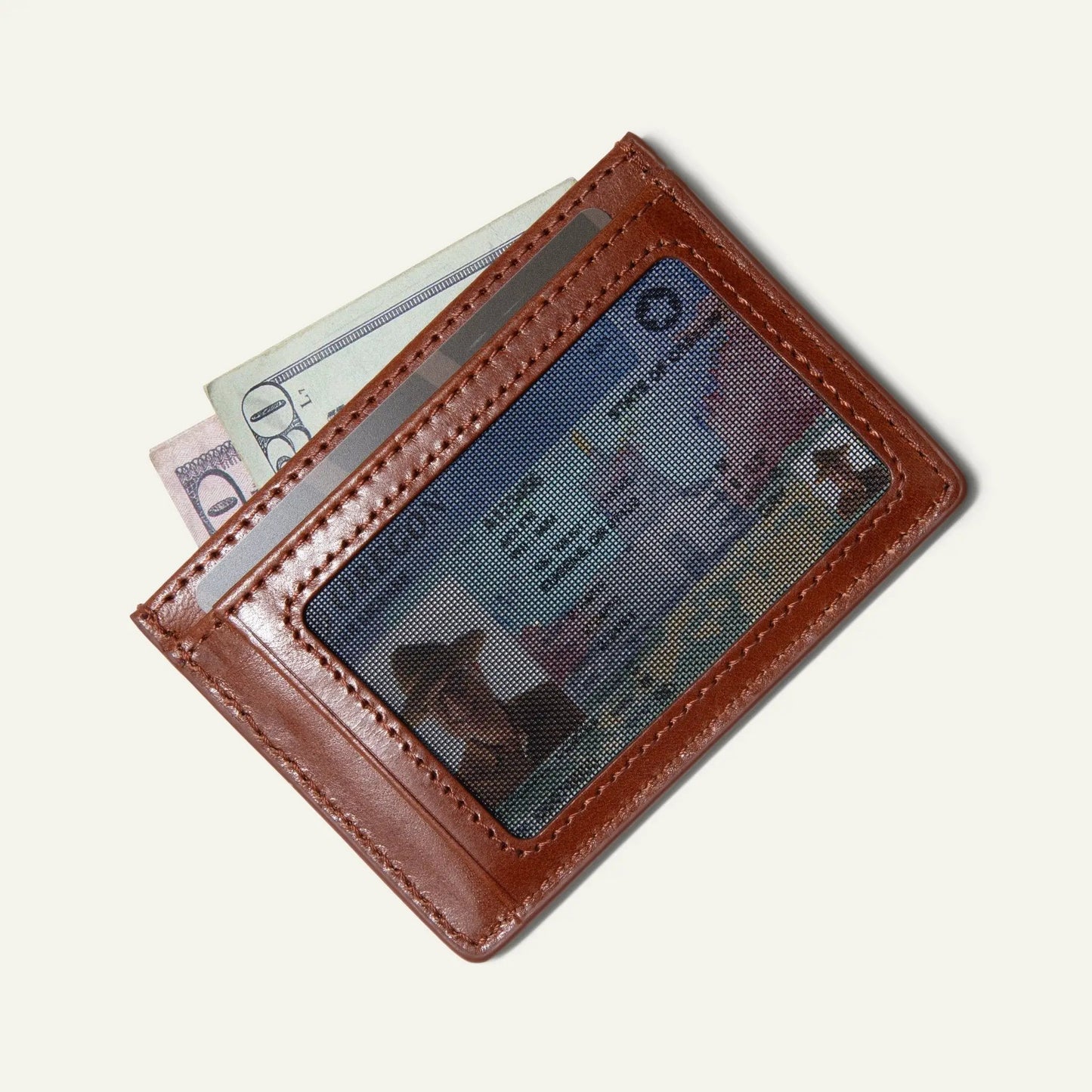Card Case Noir Leather Card Holder with ID Window by Will Leather Goods in brown leather on Tampa Home & Garden Store