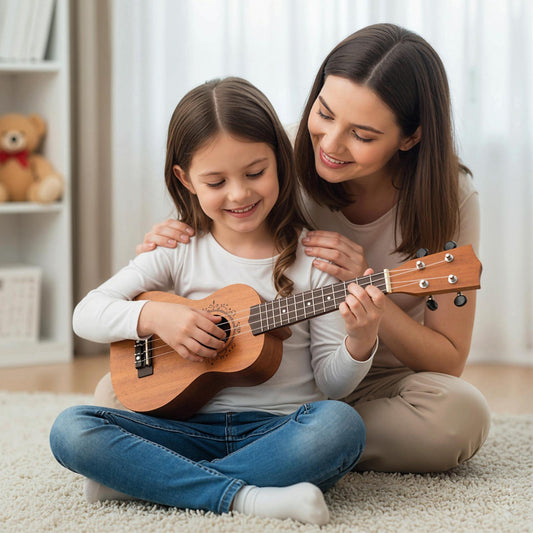 21 Inch Soprano Mahogany Wooden Ukelele Set with Adjustable Strap - Tampa Home & Garden Store