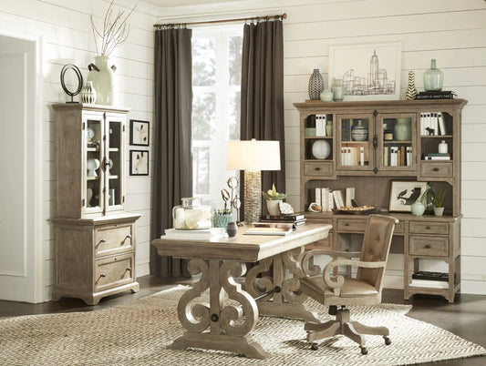 Tinley Park upholstered swivel desk chair Dove Tail Gray Unique Piece Furniture on casters Tampa Home & Garden Store