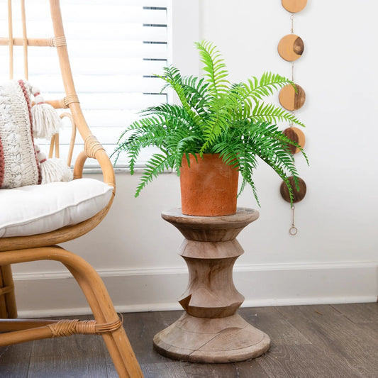 Artificial Fern Plant in Decorative Terracotta Planter with lush green fronds Nearly Natural on Tampa Home & Garden Store