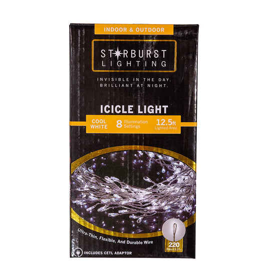 220-Light Starburst Cool White LED Icicle Light Set - Tampa Home & Garden Store