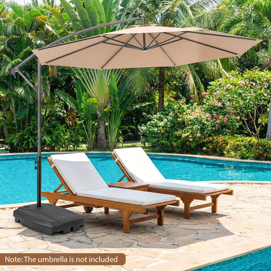 220 Lbs cantilever umbrella base with wheels refillable reservoir black outdoor use on Tampa Home & Garden Store