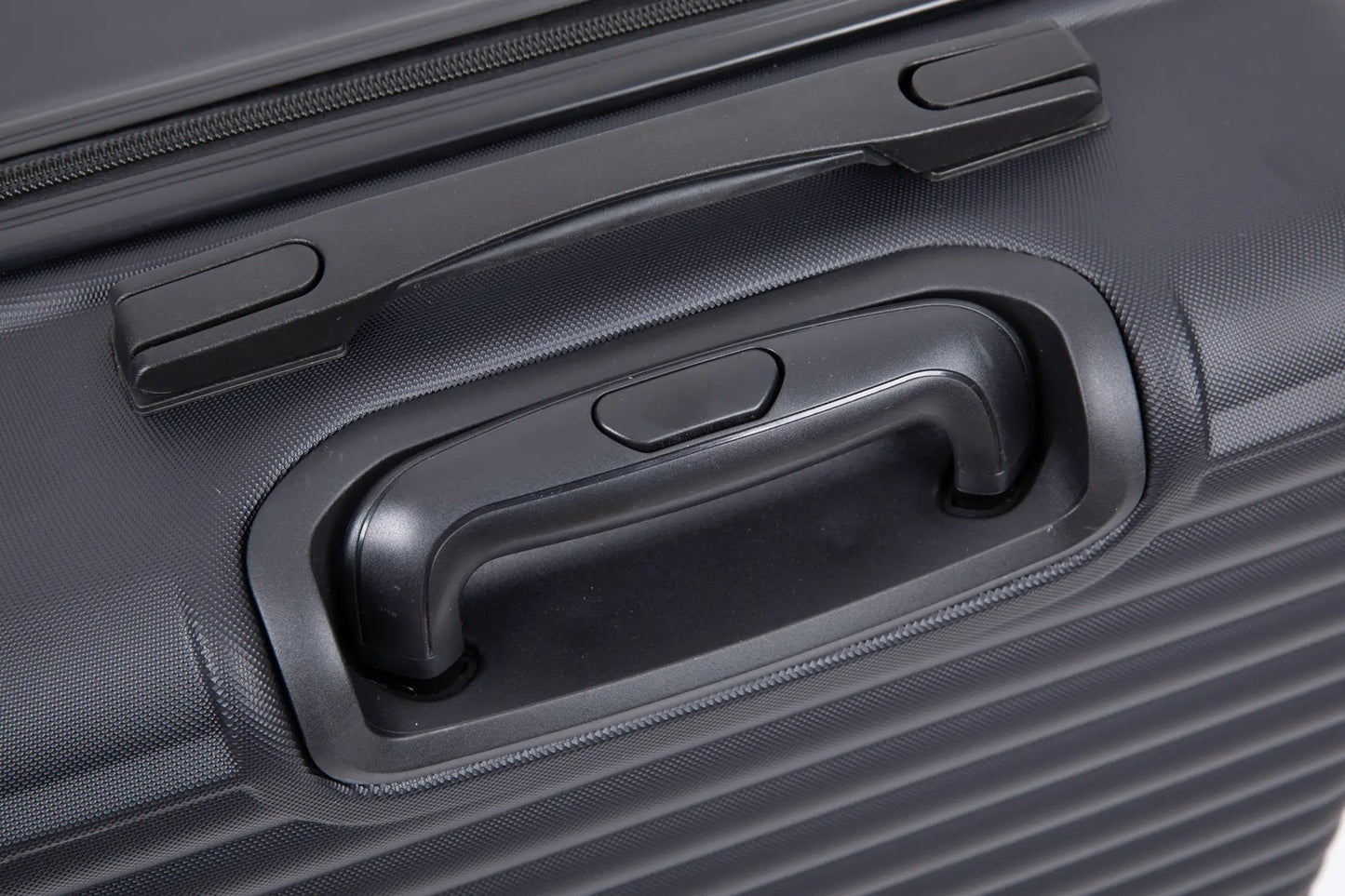 3-piece ABS luggage set black hard-shell suitcase close-up of carrying handle on Tampa Home & Garden Store