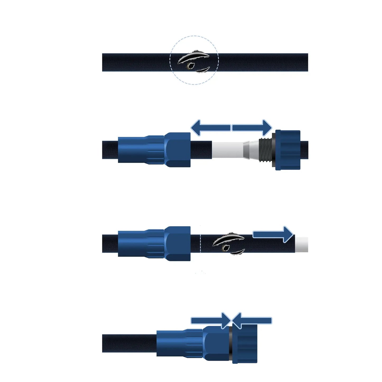 Orbit Aeroflex expanding garden hose 100 ft with blue braided hose and metal fittings on Tampa Home & Garden Store