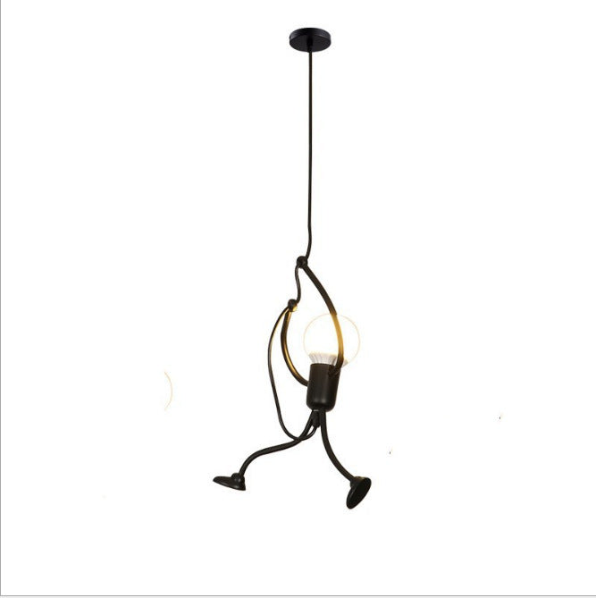 Indoor Villain Chandelier in black iron by Decorbites with an exposed bulb pendant on Tampa Home & Garden Store