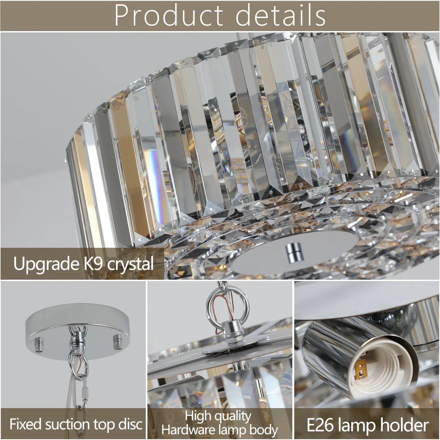 Modern Crystal Chandelier for Living Room Lamp