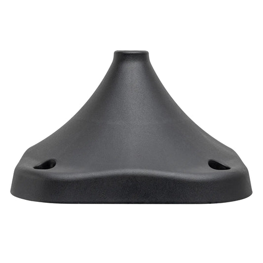 Orbit Irrigation ground mount base for retractable hose reel, black plastic with mounting holes on Tampa Home & Garden Store