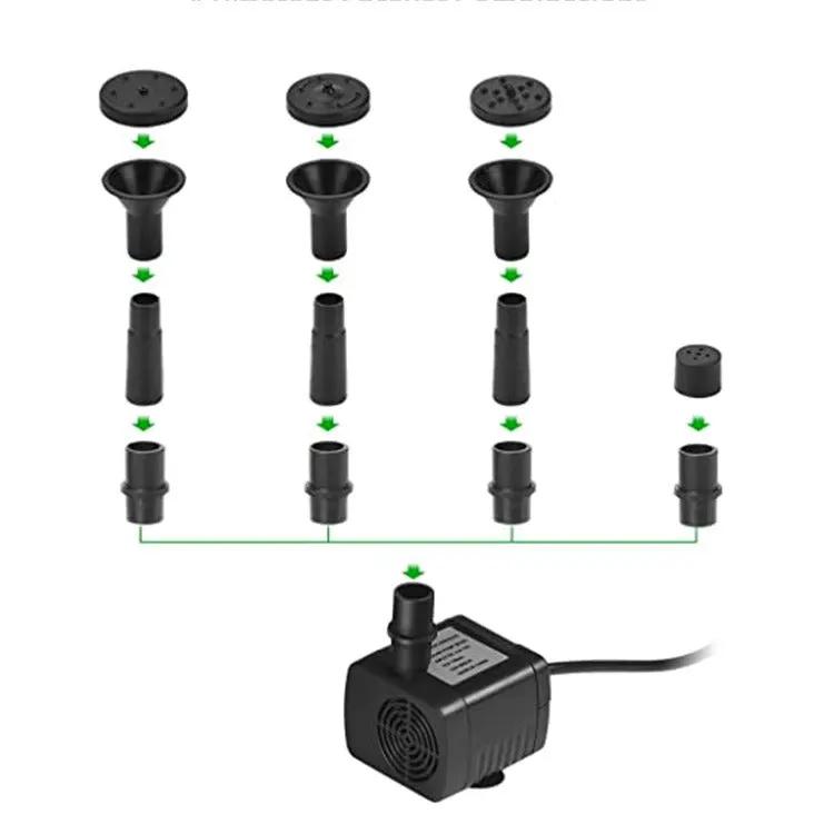 1.5W fuente solar con estaca para tierra, fuente en miniatura para piscina, paisajismo acuático, fuente de pared