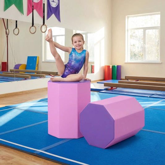 Octagon Tumbling Mat with Zippered Cover Pink, thick foam padding on Tampa Home & Garden Store