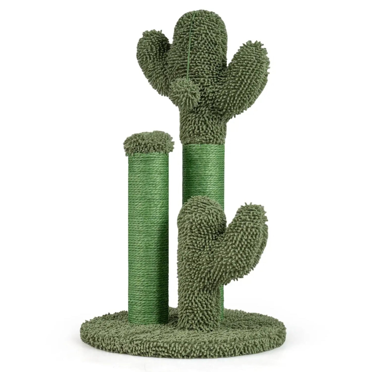 22 inch cactus cat scratching post with green sisal rope and plush arms on round base on Tampa Home & Garden Store