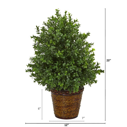 23-Inch Sweet Grass artificial plant in woven basket with lush green foliage Nearly Natural on Tampa Home & Garden Store