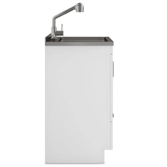 Cardinal laundry cabinet with sink and chrome faucet, white vanity by Unique Piece Furniture on Tampa Home & Garden Store