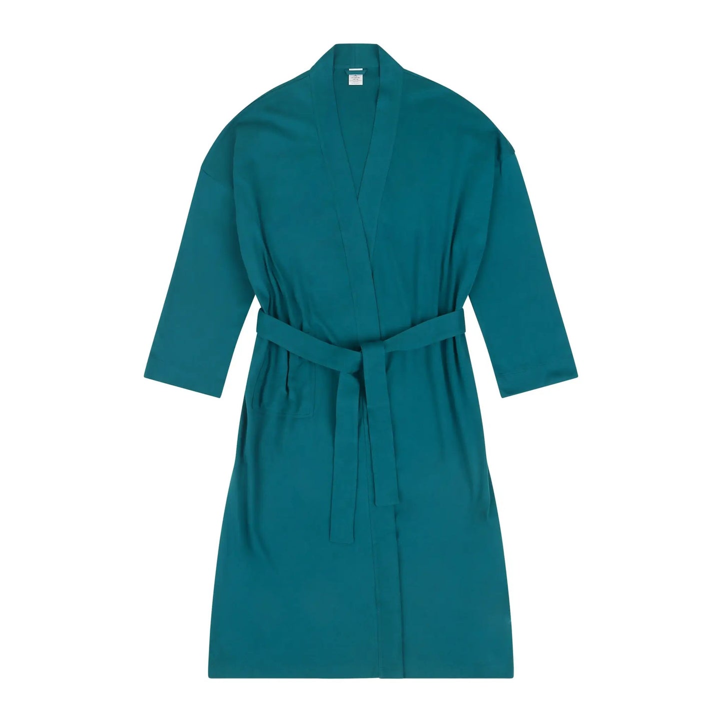 Organic Cotton Knitted Kimono Robe teal by Pure Fiber with belt on Tampa Home & Garden Store