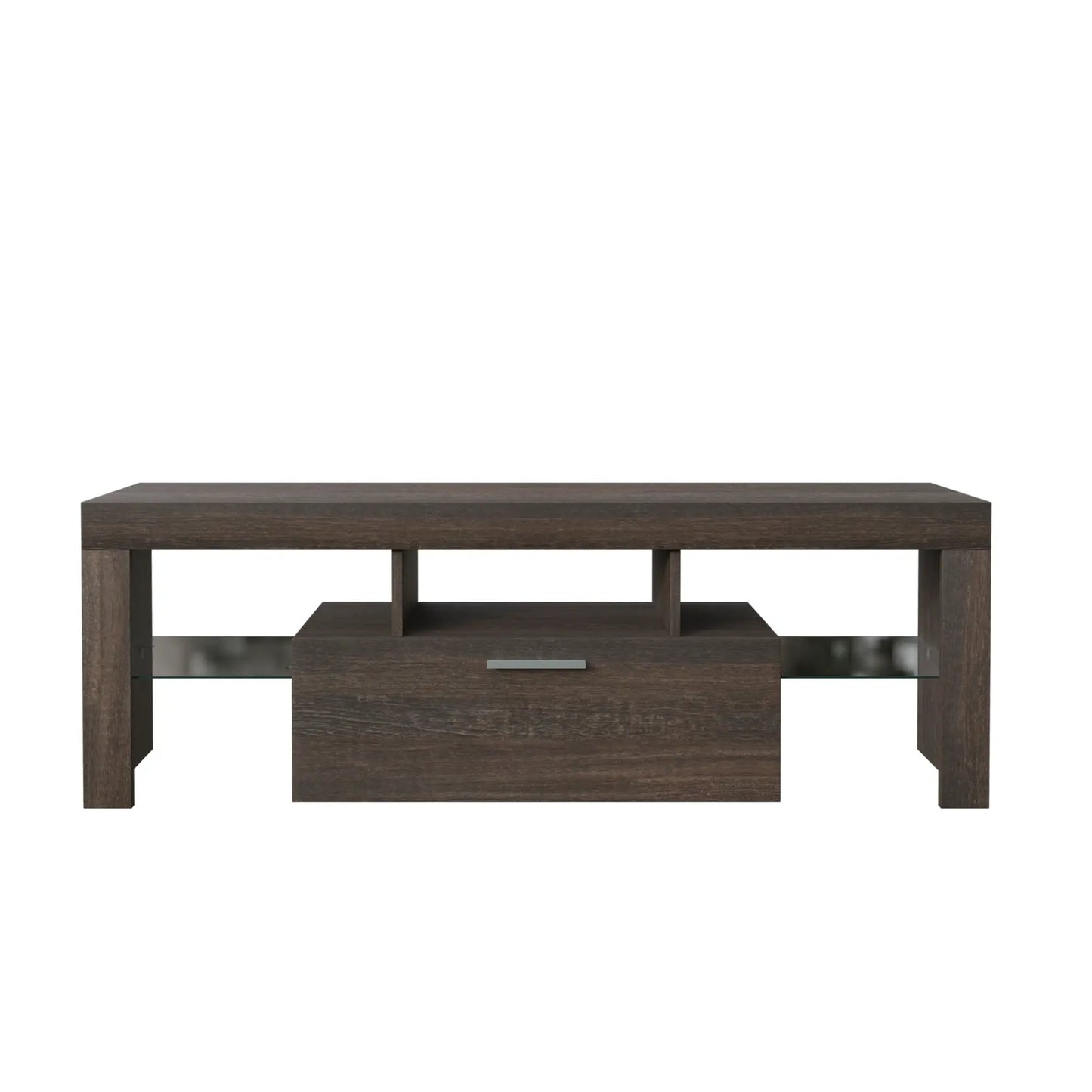 Brown TV Stand with LED Color Changing Lights