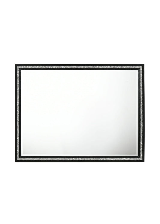 Haiden Weathered Mirror with Beveled Glass - Black square frame with glitter border on Tampa Home & Garden Store