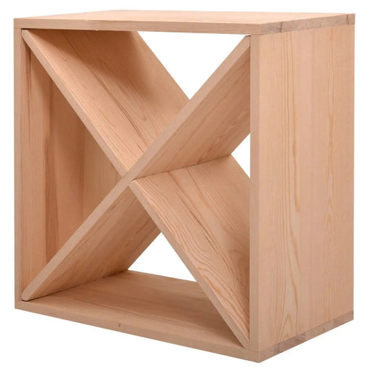 Solid Wood 24 Bottle Stackable Modular Wine Rack by HomePacific, X-shaped dividers on Tampa Home & Garden Store
