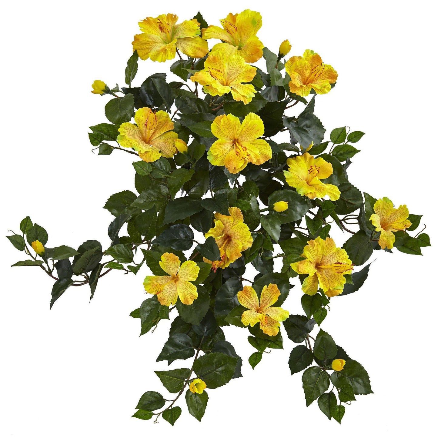 24” Hibiscus Hanging Artificial Plant (Set of 2) - Tampa Home & Garden Store