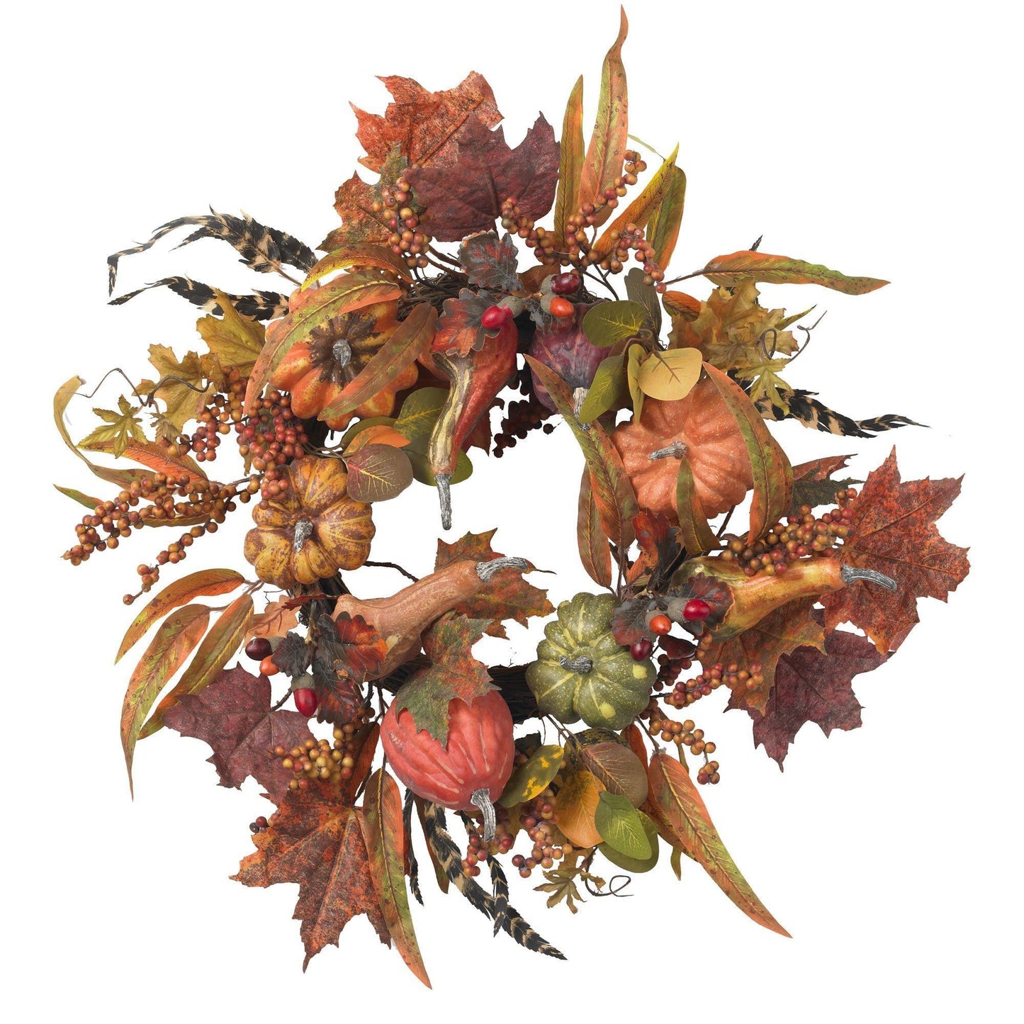 24" Pumpkin & Berry Wreath - Tampa Home & Garden Store