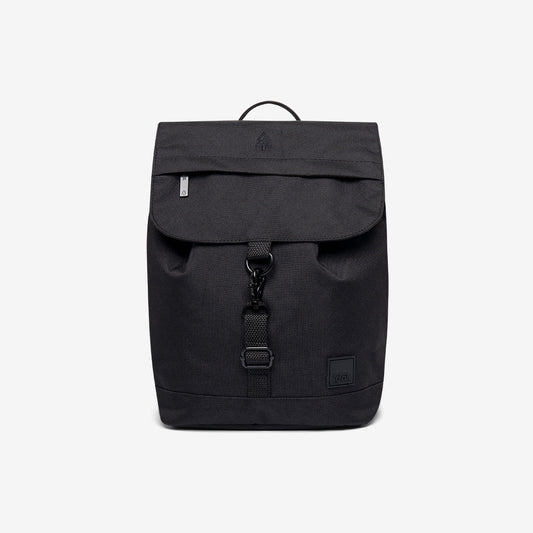 Kaut Mini Backpack Black by Lefrik USA, compact backpack with front flap buckle and top handle on Tampa Home & Garden Store