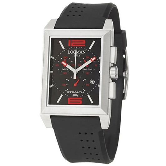 Locman Sport watch stainless steel case black dial red accents rubber strap on Tampa Store on Tampa Home & Garden Store